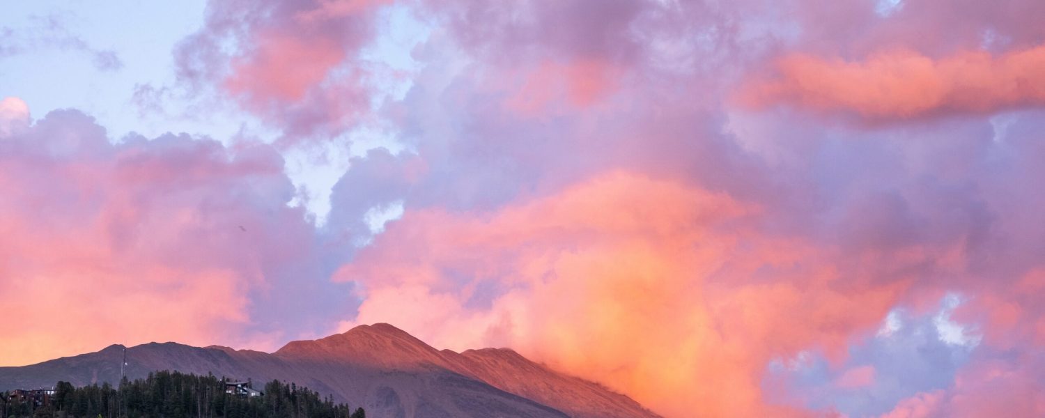 Sunset skies over Breckenridge, Colorado, USA.