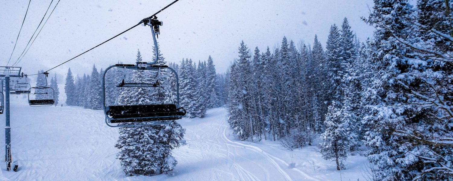 Lonely Chairlift in the Cold, Blue Winter